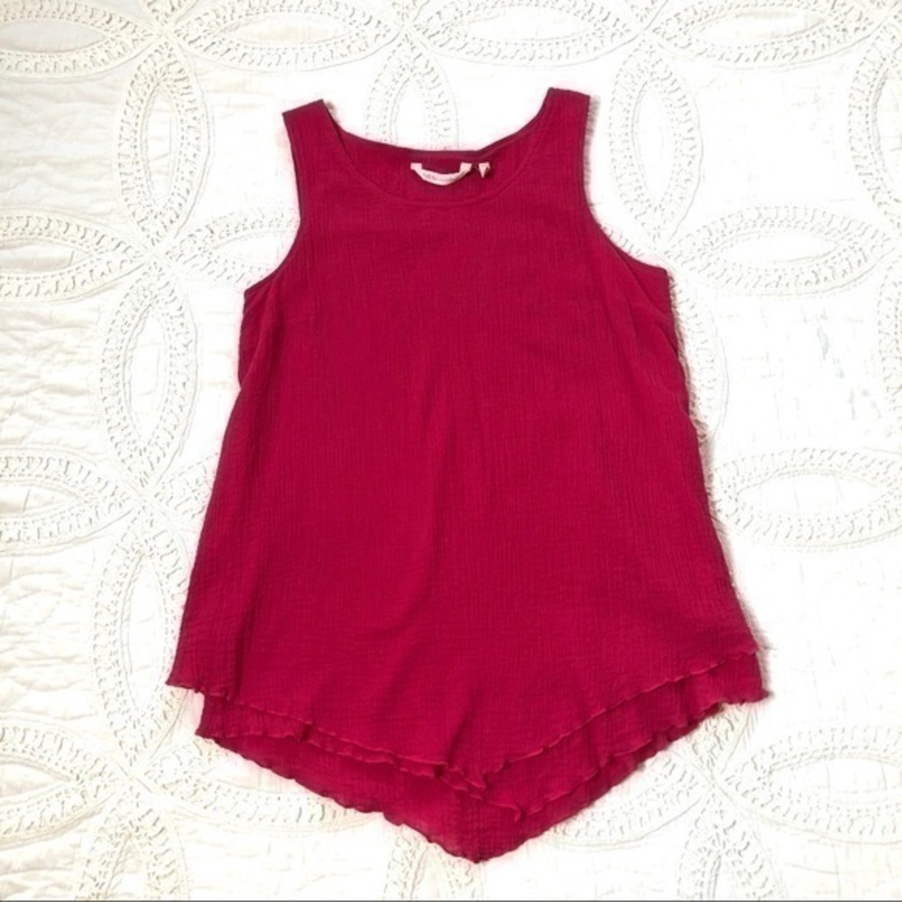 Soft Surroundings Lettuce Edge Tank Top Blouse